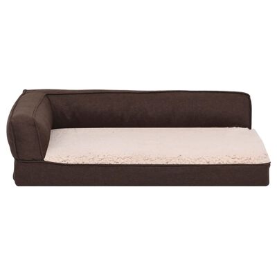 vidaXL Saltea ergonomică pat de câini maro, 75x53 cm, aspect in/fleece
