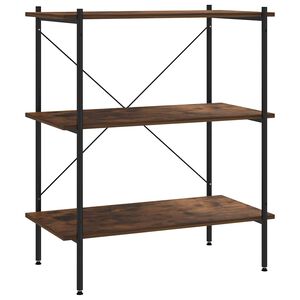 vidaXL Unitate cu rafturi pe 3 niveluri, negru și natural, 80x40x92 cm