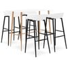 vidaXL Set mobilier de bar, 5 piese, alb