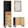 vidaXL Set mobilier de baie, 3 piese, lemn masiv de mango