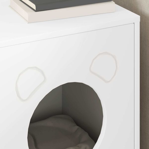 vidaXL Casa pentru pisici Alb 42,5 x 40 x 53 cm Lemn compozit