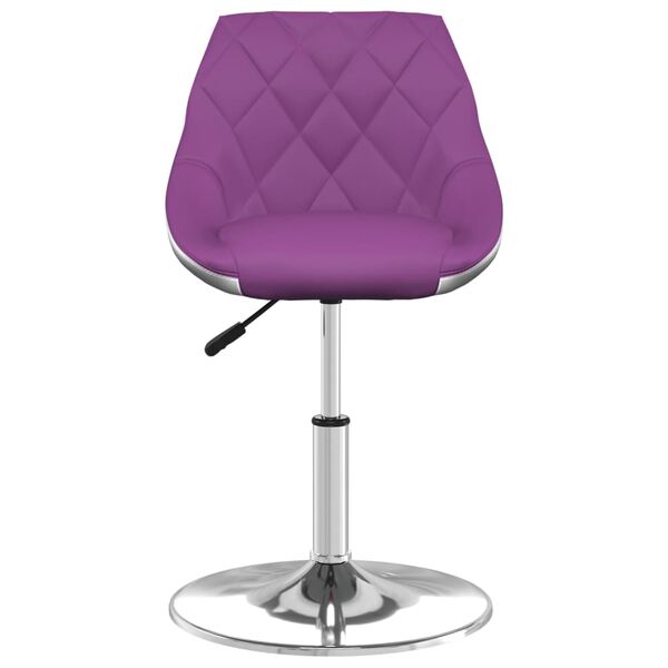 vidaXL Scaune bucătărie pivotante, 2 buc., violet/alb, piele ecologică