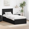 vidaXL Cadru de pat cu headboard Negru 100 x 200 cm Lemn compozit