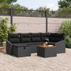 vidaXL Set de canapele pentru grădină cu pernă 7 pcs Negru Rattan poli