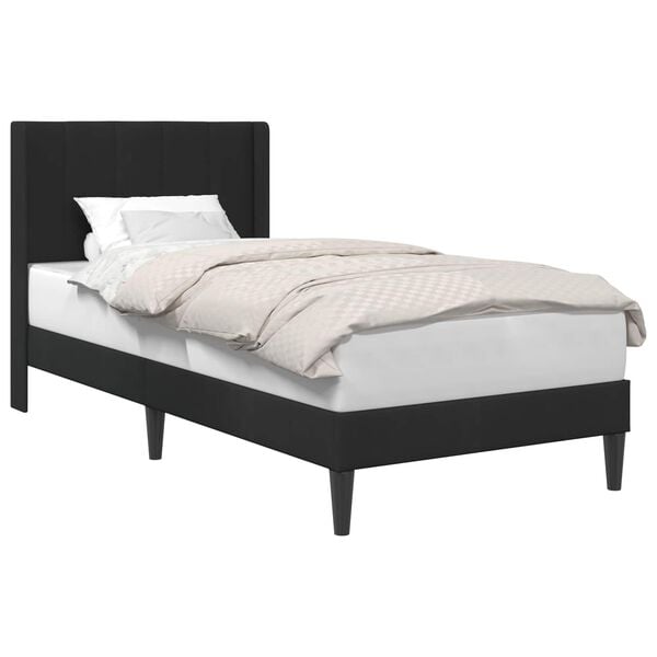 vidaXL Cadru de pat cu headboard Negru 90 x 200 cm Catifea