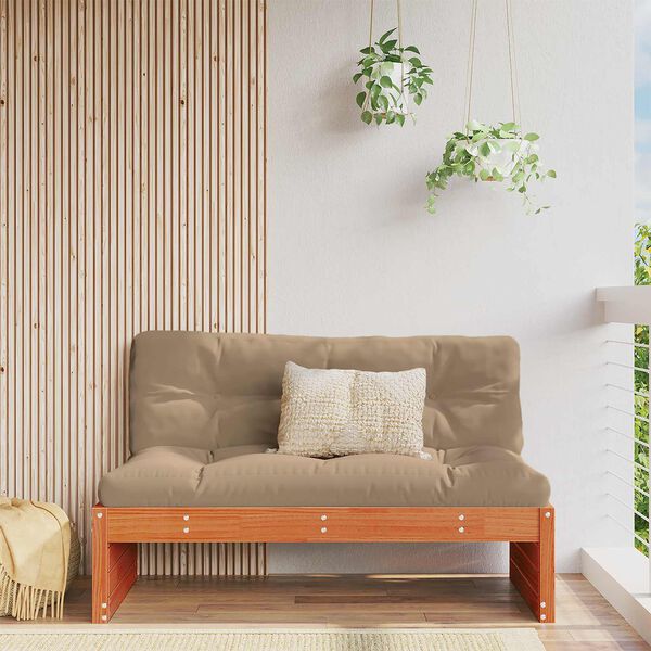 vidaXL Canapea de Grădină Din Mijloc Lemn masiv de pin Maro Ceară