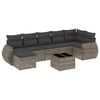 vidaXL Set canapele de grădină cu perne, 8 piese, gri, poliratan