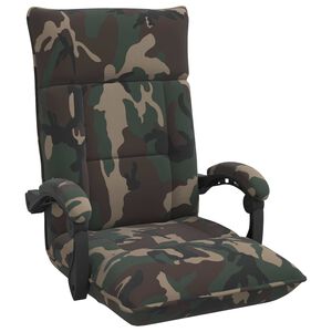 vidaXL Fotoliu reglabil Verde Army Țesătură
