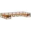 vidaXL Set de canapele de exterior 10 pcs natural Lemn Solid de Acacia