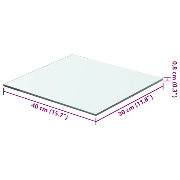 vidaXL Rafturi, 2 buc., 40 x 30 cm, panouri sticlă transparentă