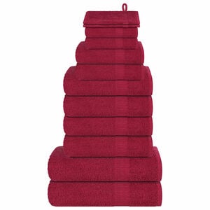 vidaXL Set prosoape FROGN 12 piese, Bordeaux, 360 g/m&sup2;