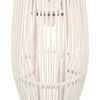 vidaXL Lampă suspendată, alb, 27x68 cm, răchită, 40 W, oval, E27