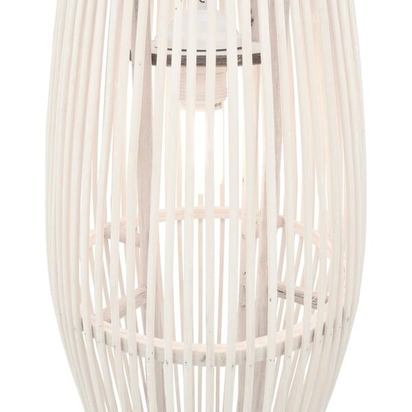 vidaXL Lampă suspendată, alb, 27x68 cm, răchită, 40 W, oval, E27
