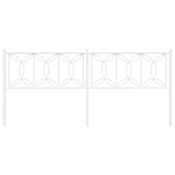 vidaXL Tăblie de pat de schimb metalică, alb, 193 cm