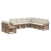 vidaXL Set de canapele pentru grădină 9 pcs Bej poliratan