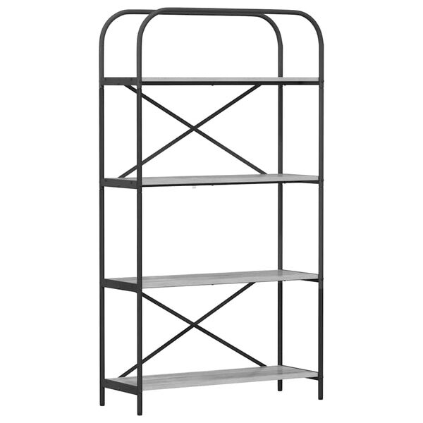 vidaXL Raft pentru cărți Gri Sonoma 80 x 30 x 146 cm Lemn compozit