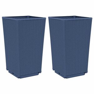 vidaXL Jardiniere de grădină, 2 buc., albastru gri, 32,5x32,5x57 cm, PP