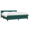 vidaXL Pat box spring cu saltea, verde &icirc;nchis, 200x210 cm, catifea