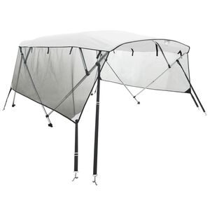 vidaXL Parasolar Bimini 4 arcuri pereți plasă 243x(230-244)x137 cm