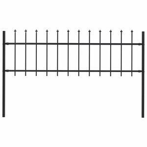 vidaXL Gard de grădină Woerden cu v&acirc;rf tip suliță din oțel, 170 x 60 cm, negru