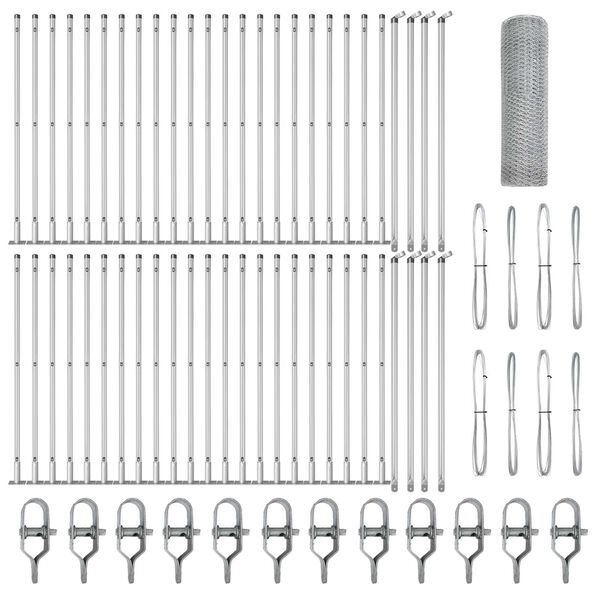vidaXL St&acirc;lp de gard. Argintiu 100 x 0,4 m (plasă de 13 mm) Oțel