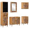 vidaXL Set de mobilier pentru baie 5 buc. natural Lemn de mango solid