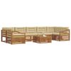vidaXL Set de canapele de exterior cu pernă 8 pcs Natural și Bej