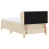 vidaXL Pat cu arcuri cu saltea cu headboard Crem 100 x 200 cm țesătură