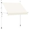 vidaXL Copertină retractabilă manual, crem, 250 cm