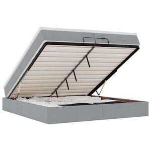 vidaXL Cadru de pat otoman cu saltele țesătură gri deschis 200x200cm