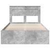 vidaXL Cadru de pat cu headboard Beton 120 x 200 cm Lemn de pin masiv
