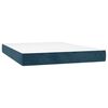 vidaXL Pat box spring cu saltea, albastru &icirc;nchis, 140x190 cm, catifea
