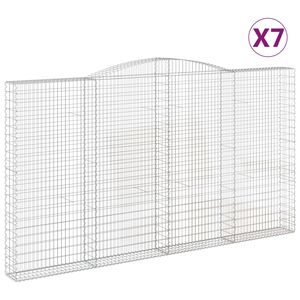 vidaXL Coșuri gabion arcuite, 7 buc, 400x30x220/240cm, fier galvanizat