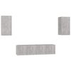 vidaXL Set dulapuri TV, 4 piese, gri beton, lemn prelucrat