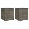 vidaXL Scaune de grădină cu perne 2 buc Gri 40x40x43 cm Poly Ratan