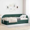 vidaXL Cadru de pat colțar cu saltea cu headboard 2 pcs Verde Catifea