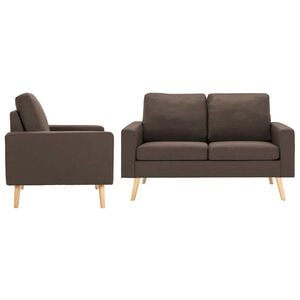 vidaXL Set de canapele, 2 piese, maro, material textil