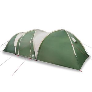 vidaXL Cort de camping cupolă pentru 8 persoane, verde, impermeabil