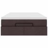 vidaXL Cadru de pat otoman cu saltea țesătură maro &icirc;nchis 120x190 cm