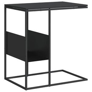 vidaXL Masă laterală, negru, 55x36x59,5 cm, lemn compozit