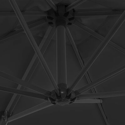 vidaXL Umbrelă suspendată cu stâlp din oțel, antracit, 250x250 cm