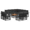 vidaXL Set de canapele de exterior 12 pcs Negru și Gri &icirc;nchis
