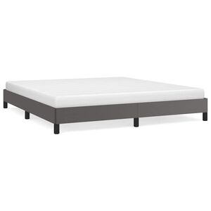 vidaXL Cadru de pat, gri, 160x200 cm, piele ecologică