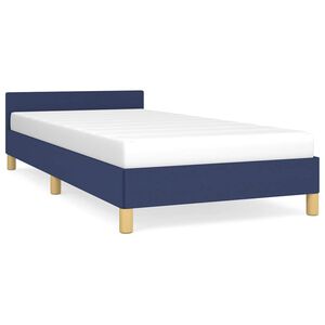 vidaXL Cadru de pat cu tăblie fără saltea, albastru, 80x200 cm, textil