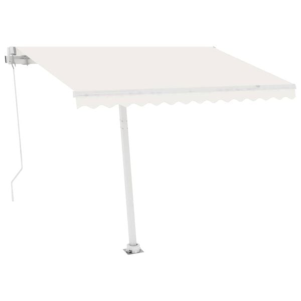 vidaXL Copertină retractabilă manual, crem, 300x250 cm
