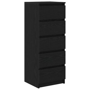 vidaXL Bufetă cu sertare Stejar negru 37,5x35x99 cm Lemn prelucrat