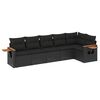 vidaXL Set mobilier de grădină cu perne, 6 piese, negru, poliratan