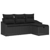 vidaXL Set de canapea 4 buc. Negru poliratan