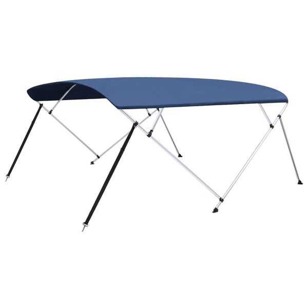 vidaXL Parasolar barcă Bimini 4 arcuri bleumarin, 243x(230-244)x137 cm