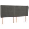 vidaXL Tăblie de pat cu aripioare gri &icirc;nchis 163x23x118/128 cm catifea